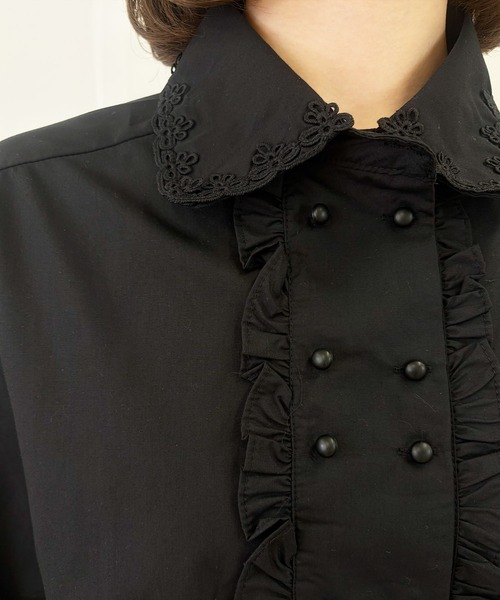 frunco（フランコ）の「【ZOZOTOWN限定】フロントボタンレースフリルブラウス（シャツ/ブラウス・レディース・ホワイト/ブラック・FREE）」の14枚目の写真