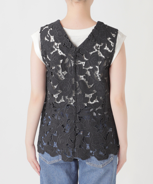 journal standard L'essage（ジャーナルスタンダードレサージュ）の「フラワーレースベスト（ベスト・レディース・ホワイト/ブラック・FREE）」の15枚目の写真