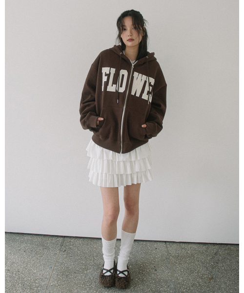 HAVISM(ヘビズム)の「CORDUROY FLOWER ZIP UP HOOD(BROWN)(パーカー・レディース・その他・ONE SIZE)」の7枚目の写真
