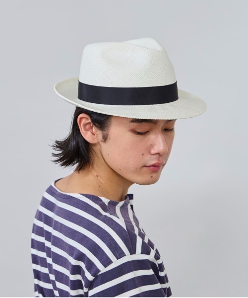 OVERRIDE（オーバーライド）の「OVERRIDE  PANAMA FEDORA / オーバーライド（ハット・メンズ・ベージュ/ホワイト・58cm/62cm/60cm）」の4枚目の写真