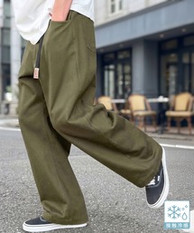 Java（ジャバ）の「《JaVaジャバコラボ》【接触冷感機能付き】綿100%のしっかり素材なのに、ヒンヤリ夏に心地よい。 ウェービングベルト付き ルーズフィット クライミング チノパンツ（チノパンツ）」