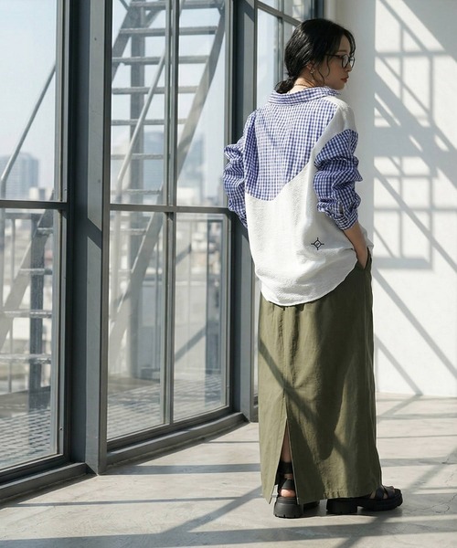 antiqua(アンティカ)の「綿100% チェック柄 シャツ(シャツ/ブラウス・レディース・ブラック/ホワイト・ONESIZE)」の5枚目の写真