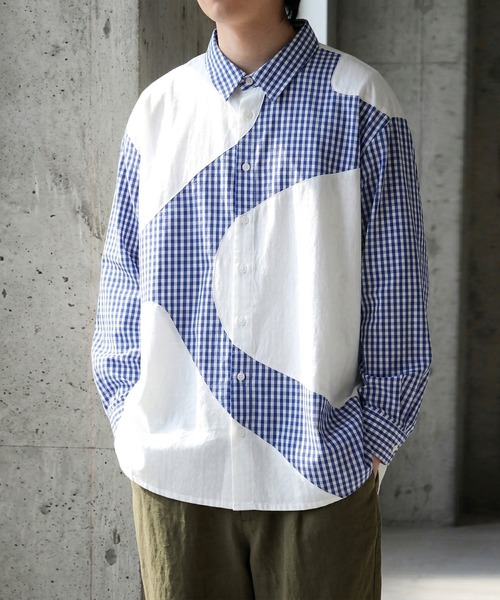 antiqua(アンティカ)の「綿100% チェック柄 シャツ(シャツ/ブラウス・レディース・ブラック/ホワイト・ONESIZE)」の7枚目の写真