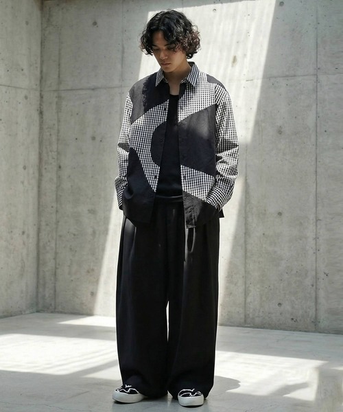 antiqua(アンティカ)の「綿100% チェック柄 シャツ(シャツ/ブラウス・レディース・ブラック/ホワイト・ONESIZE)」の15枚目の写真