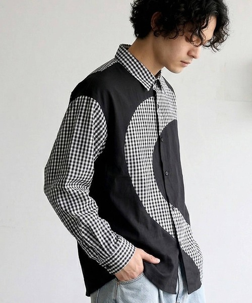 antiqua(アンティカ)の「綿100% チェック柄 シャツ(シャツ/ブラウス・レディース・ブラック/ホワイト・ONESIZE)」の16枚目の写真