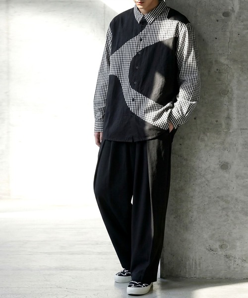 antiqua(アンティカ)の「綿100% チェック柄 シャツ(シャツ/ブラウス・レディース・ブラック/ホワイト・ONESIZE)」の18枚目の写真