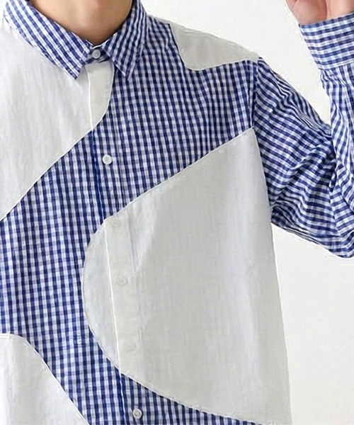 antiqua(アンティカ)の「綿100% チェック柄 シャツ(シャツ/ブラウス・レディース・ブラック/ホワイト・ONESIZE)」の9枚目の写真