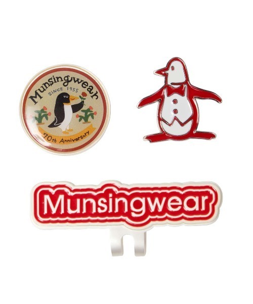 MUNSINGWEAR（マンシングウェア）の「【70周年記念】TAROUT & SODEKAHO 2個付きマーカー（ゴルフグッズ・メンズ・レッド/ネイビー・F）」の2枚目の写真