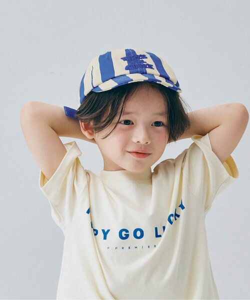 p.premier（ピードットプルミエ）の「ロゴ刺繍キャップ（キャップ・キッズ・ストライプ/チャコール/ダークブラウン/グリーン/ブラック/レッド/ピンク・58/54/50）」の7枚目の写真