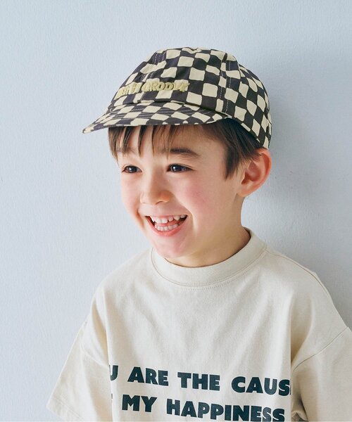 p.premier（ピードットプルミエ）の「ロゴ刺繍キャップ（キャップ・キッズ・ストライプ/チャコール/ダークブラウン/グリーン/ブラック/レッド/ピンク・58/54/50）」の3枚目の写真