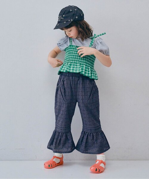 p.premier（ピードットプルミエ）の「ロゴ刺繍キャップ（キャップ・キッズ・ストライプ/チャコール/ダークブラウン/グリーン/ブラック/レッド/ピンク・58/54/50）」の11枚目の写真