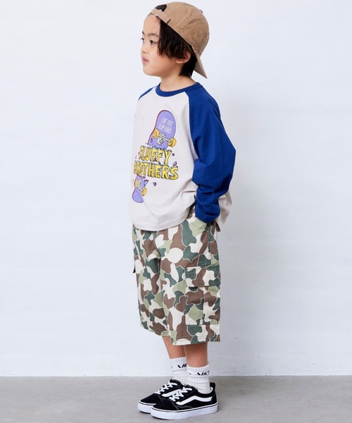 Fluffy BROTHERS（フラッフィーブラザーズ）の「カーゴハーフパンツ（カーゴパンツ・キッズ・ブルー/ベージュ系その他・130cm/120cm/110cm/90cm/150cm/140cm/100cm）」の6枚目の写真