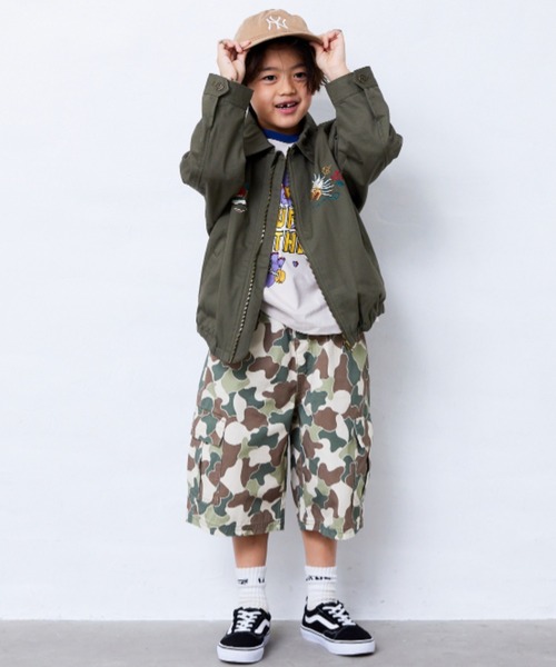 Fluffy BROTHERS（フラッフィーブラザーズ）の「カーゴハーフパンツ（カーゴパンツ・キッズ・ブルー/ベージュ系その他・130cm/120cm/110cm/90cm/150cm/140cm/100cm）」の14枚目の写真