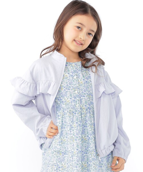 SHIPS KIDS:100～130cm / 〈UVカット〉ドライタッチ フリル ライト ブルゾン
