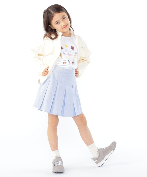 SHIPS(シップス)の「SHIPS KIDS:100~130cm / 〈UVカット〉ドライタッチ フリル ライト ブルゾン(その他アウター・キッズ・クリーム/ライトブルー・100/110/130/120)」の9枚目の写真