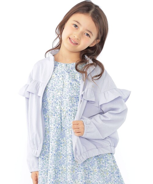 SHIPS(シップス)の「SHIPS KIDS:100~130cm / 〈UVカット〉ドライタッチ フリル ライト ブルゾン(その他アウター・キッズ・クリーム/ライトブルー・100/110/130/120)」の10枚目の写真