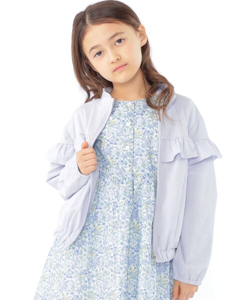 SHIPS(シップス)の「SHIPS KIDS:100~130cm / 〈UVカット〉ドライタッチ フリル ライト ブルゾン(その他アウター・キッズ・クリーム/ライトブルー・100/110/130/120)」の11枚目の写真