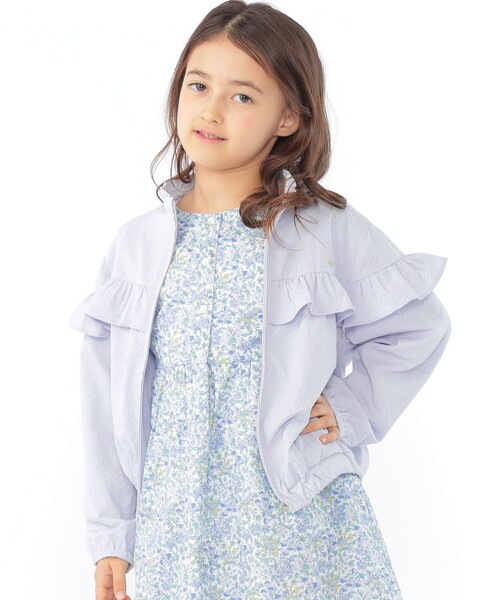 SHIPS(シップス)の「SHIPS KIDS:100~130cm / 〈UVカット〉ドライタッチ フリル ライト ブルゾン(その他アウター・キッズ・クリーム/ライトブルー・100/110/130/120)」の12枚目の写真