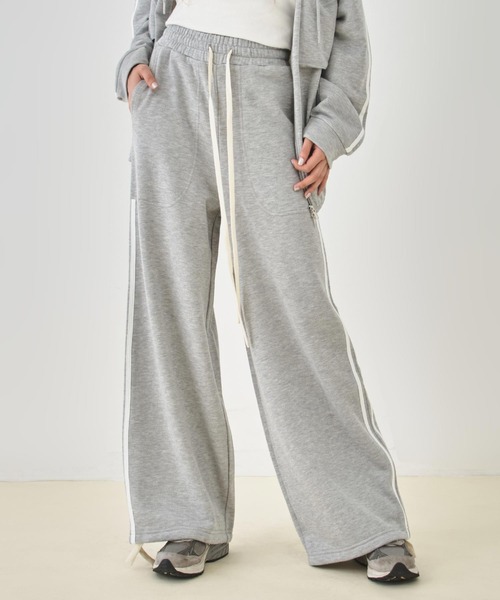 ANAP(アナップ)の「裏毛 ボリュームシルエット ライン スウェット パンツ(スウェットパンツ・レディース・ミント/ピンク/グレー/ダークアッシュ・F)」の5枚目の写真