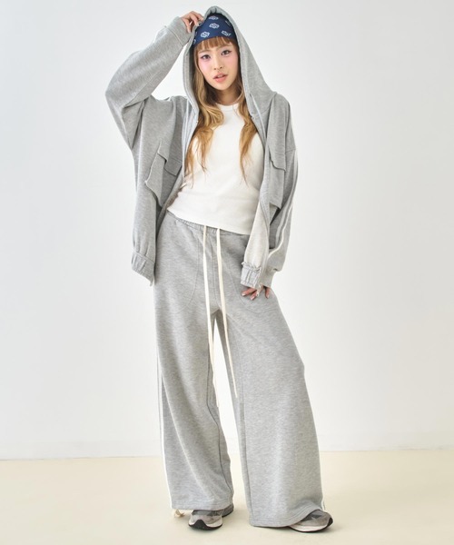 ANAP(アナップ)の「裏毛 ボリュームシルエット ライン スウェット パンツ(スウェットパンツ・レディース・ミント/ピンク/グレー/ダークアッシュ・F)」の9枚目の写真