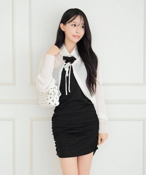 Shirt Collar Cutout Mini Dress / シャツカラーカットアウトミニ