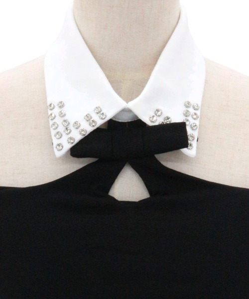 ALLuRing ChaRm(アリュリングチャーム)の「Shirt Collar Cutout Mini Dress / シャツカラーカットアウトミニワンピース カップ付(ワンピース・レディース・ブラック・FREE)」の18枚目の写真