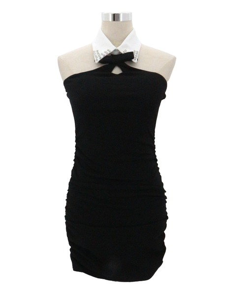 ALLuRing ChaRm(アリュリングチャーム)の「Shirt Collar Cutout Mini Dress / シャツカラーカットアウトミニワンピース カップ付(ワンピース・レディース・ブラック・FREE)」の17枚目の写真