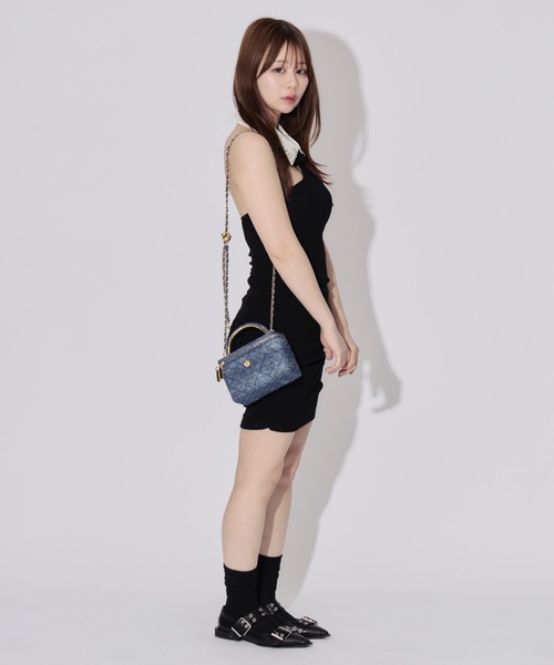 ALLuRing ChaRm(アリュリングチャーム)の「Shirt Collar Cutout Mini Dress / シャツカラーカットアウトミニワンピース カップ付(ワンピース・レディース・ブラック・FREE)」の16枚目の写真