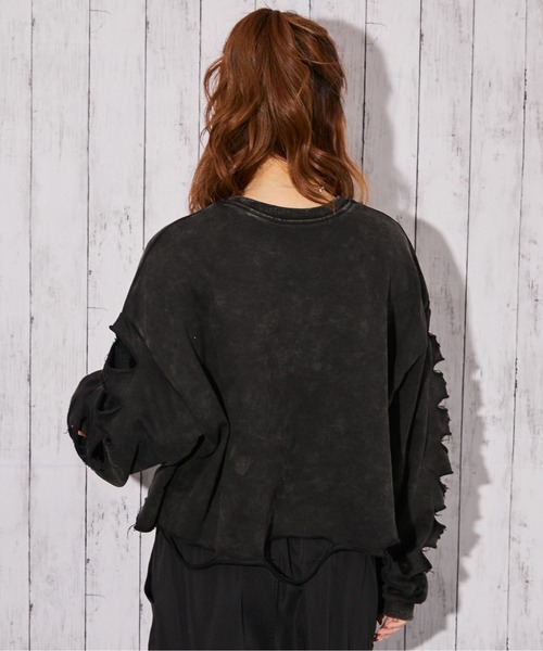 GORGE(ゴージ)の「《ダメージ・ロゴエンボス》トレーナー/カジュアル×ストリート/春秋/全2色(スウェット・レディース・ピンク/ブラック・F)」の12枚目の写真