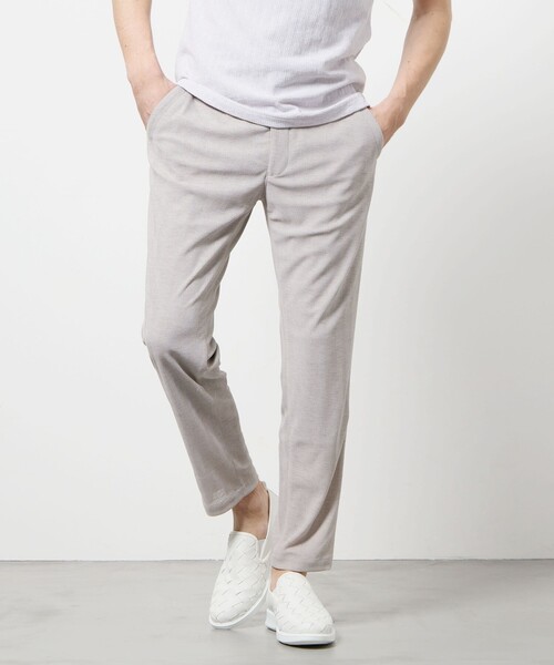 HIDEAWAYS NICOLE(ハイダウェイニコル)の「ヘリンボンジャカード イージースラックス(その他パンツ・メンズ・ブラック/ライトグレー・S/XL/L/M)」の2枚目の写真