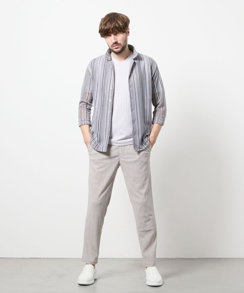 HIDEAWAYS NICOLE(ハイダウェイニコル)の「ヘリンボンジャカード イージースラックス(その他パンツ・メンズ・ブラック/ライトグレー・S/XL/L/M)」の21枚目の写真