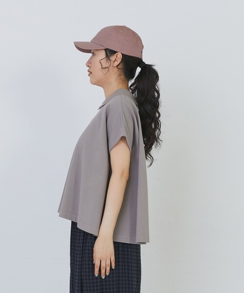 conges payes ADIEU TRISTESSE(コンジェ ペイエ アデュートリステス)の「フレアーポロシャツ(ポロシャツ・レディース・グレイッシュベージュ/チャコールグレー/ベージュ・FREE)」の9枚目の写真