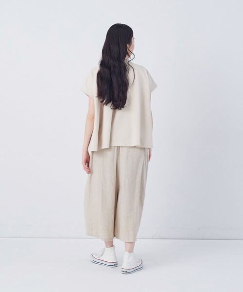 conges payes ADIEU TRISTESSE(コンジェ ペイエ アデュートリステス)の「フレアーポロシャツ(ポロシャツ・レディース・グレイッシュベージュ/チャコールグレー/ベージュ・FREE)」の20枚目の写真