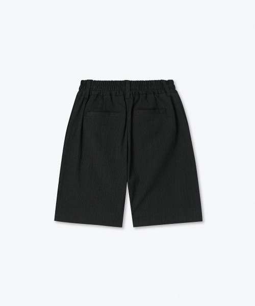 MUSINSA STANDARD KIDS（ムシンサスタンダードキッズ）の「クリンクルワンタックワイドバンディングショーツ[ブラック]（その他パンツ・レディース・その他・100/110/120/130/140/150/160）」の3枚目の写真