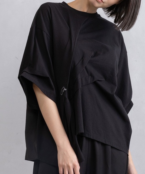 MARECHAL TERRE（マルシャルテル）の「コンビネーション刺繍トップス（Tシャツ/カットソー・レディース・オフホワイト/ライトグレー/ブラック/ネイビー・MEDIUM）」の2枚目の写真