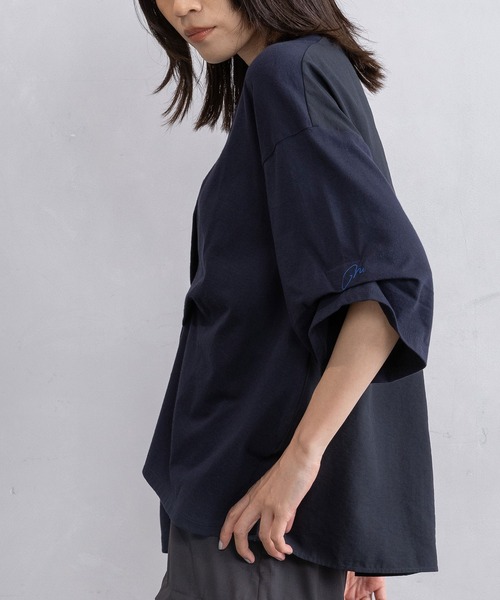 MARECHAL TERRE（マルシャルテル）の「コンビネーション刺繍トップス（Tシャツ/カットソー・レディース・オフホワイト/ライトグレー/ブラック/ネイビー・MEDIUM）」の5枚目の写真