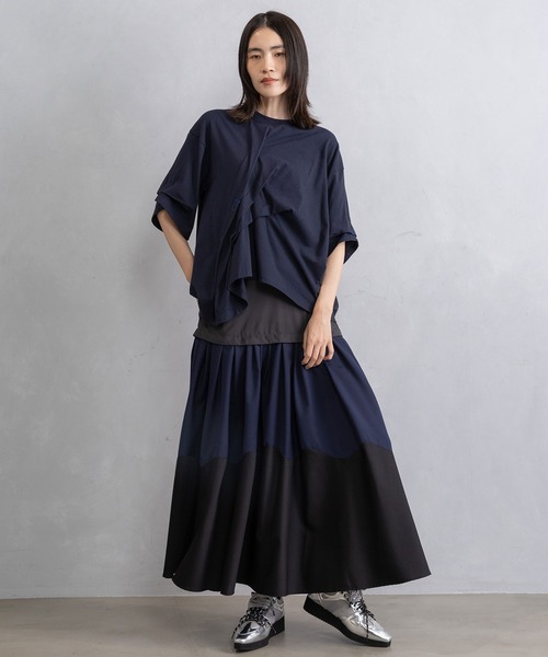 MARECHAL TERRE（マルシャルテル）の「コンビネーション刺繍トップス（Tシャツ/カットソー・レディース・オフホワイト/ライトグレー/ブラック/ネイビー・MEDIUM）」の9枚目の写真