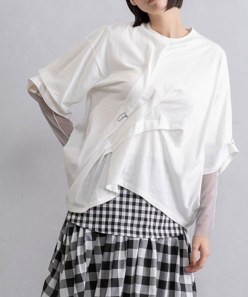 MARECHAL TERRE（マルシャルテル）の「コンビネーション刺繍トップス（Tシャツ/カットソー・レディース・オフホワイト/ライトグレー/ブラック/ネイビー・MEDIUM）」の19枚目の写真
