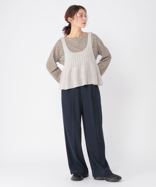 studio CLIP（スタディオクリップ）の「7ゲージ切り替えペプラムベスト（ベスト・レディース・ライトグレー/イエロー/ブラック・FREE）」の10枚目の写真