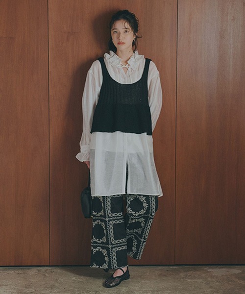 studio CLIP（スタディオクリップ）の「7ゲージ切り替えペプラムベスト（ベスト・レディース・ライトグレー/イエロー/ブラック・FREE）」の12枚目の写真