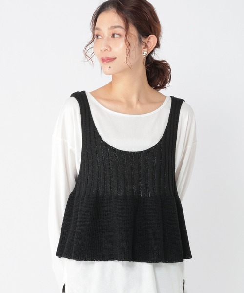 studio CLIP（スタディオクリップ）の「7ゲージ切り替えペプラムベスト（ベスト・レディース・ライトグレー/イエロー/ブラック・FREE）」の13枚目の写真