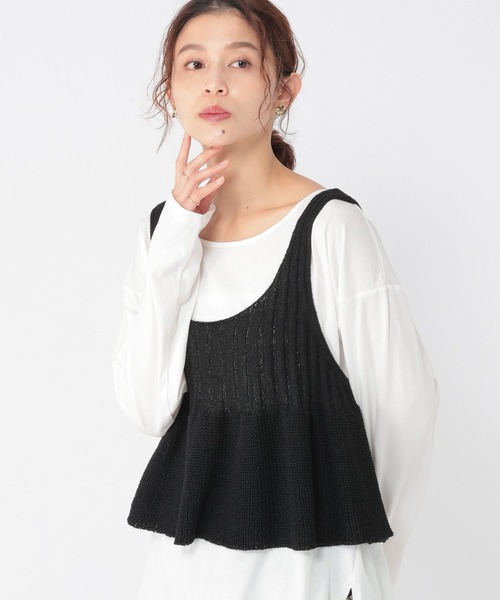 studio CLIP（スタディオクリップ）の「7ゲージ切り替えペプラムベスト（ベスト・レディース・ライトグレー/イエロー/ブラック・FREE）」の14枚目の写真