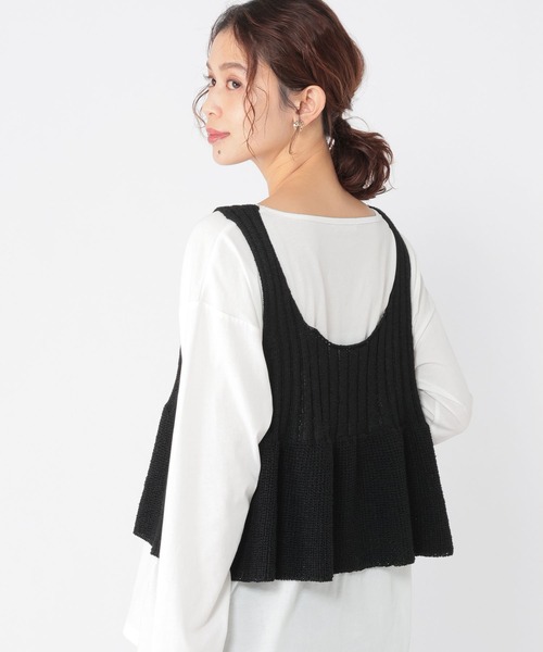 studio CLIP（スタディオクリップ）の「7ゲージ切り替えペプラムベスト（ベスト・レディース・ライトグレー/イエロー/ブラック・FREE）」の15枚目の写真