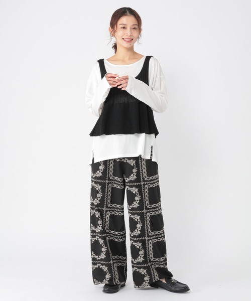 studio CLIP（スタディオクリップ）の「7ゲージ切り替えペプラムベスト（ベスト・レディース・ライトグレー/イエロー/ブラック・FREE）」の16枚目の写真