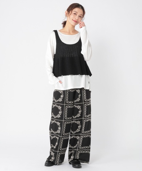 studio CLIP（スタディオクリップ）の「7ゲージ切り替えペプラムベスト（ベスト・レディース・ライトグレー/イエロー/ブラック・FREE）」の17枚目の写真