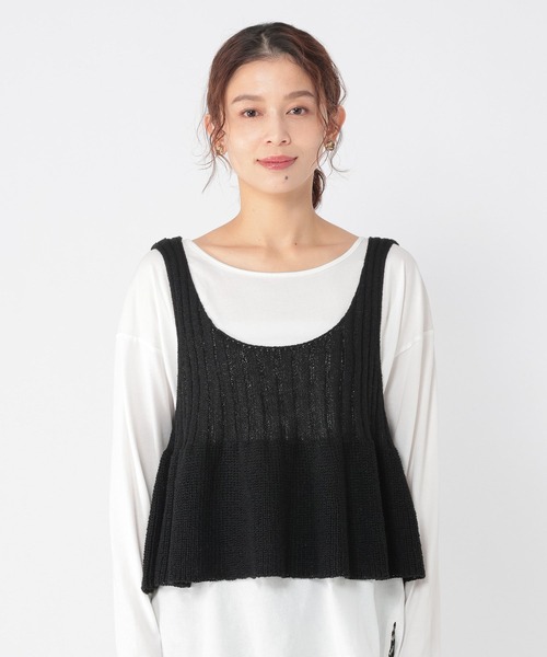 studio CLIP（スタディオクリップ）の「7ゲージ切り替えペプラムベスト（ベスト・レディース・ライトグレー/イエロー/ブラック・FREE）」の22枚目の写真