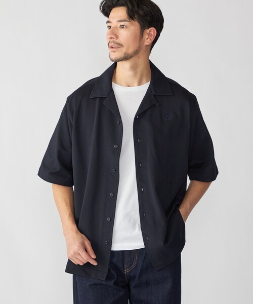 SHIPS（シップス）の「【SHIPS別注】FRED PERRY: ワンポイント ロゴ ピケ オープンカラーシャツ（シャツ/ブラウス・メンズ・ダークグレー/ネイビー・X-LARGE/LARGE/MEDIUM/SMALL）」の8枚目の写真