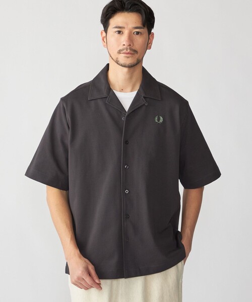 SHIPS（シップス）の「【SHIPS別注】FRED PERRY: ワンポイント ロゴ ピケ オープンカラーシャツ（シャツ/ブラウス・メンズ・ダークグレー/ネイビー・X-LARGE/LARGE/MEDIUM/SMALL）」の13枚目の写真