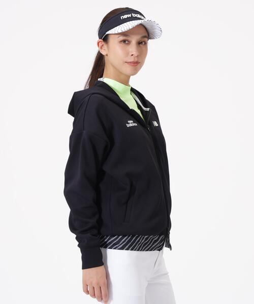 New Balance Golf（ニューバランスゴルフ）の「【new balance golf】スウェット フルジップ フーディー (WOMENS)（スウェット・レディース・ブラック/ホワイト・LARGE/SMALL/MEDIUM）」の2枚目の写真