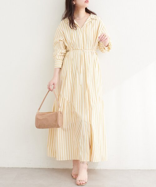 natural couture（ナチュラルクチュール）の「〈osono〉こだわりマルチWAYシャツワンピース（シャツワンピース・レディース・その他1/ラベンダー/サックスブルー/オフホワイト・LARGE/MEDIUM）」の4枚目の写真